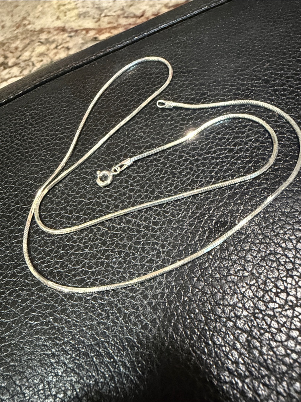 Sterling Silver Herringbone Chain Necklace - 18in